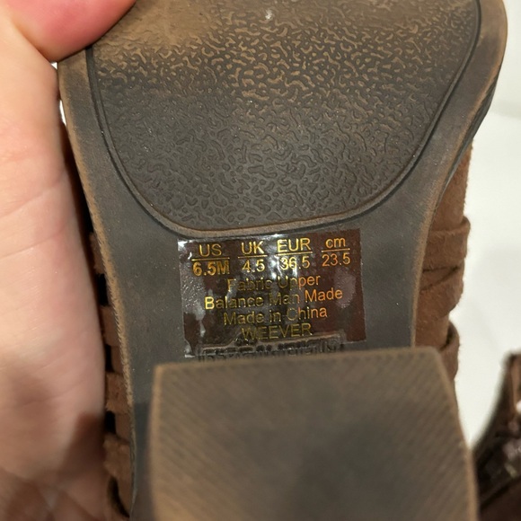 FERGALICIOUS Women’s Weaver Multi Strap Woven Ankle Boots Booties brown size 6.5 - Picture 8 of 8